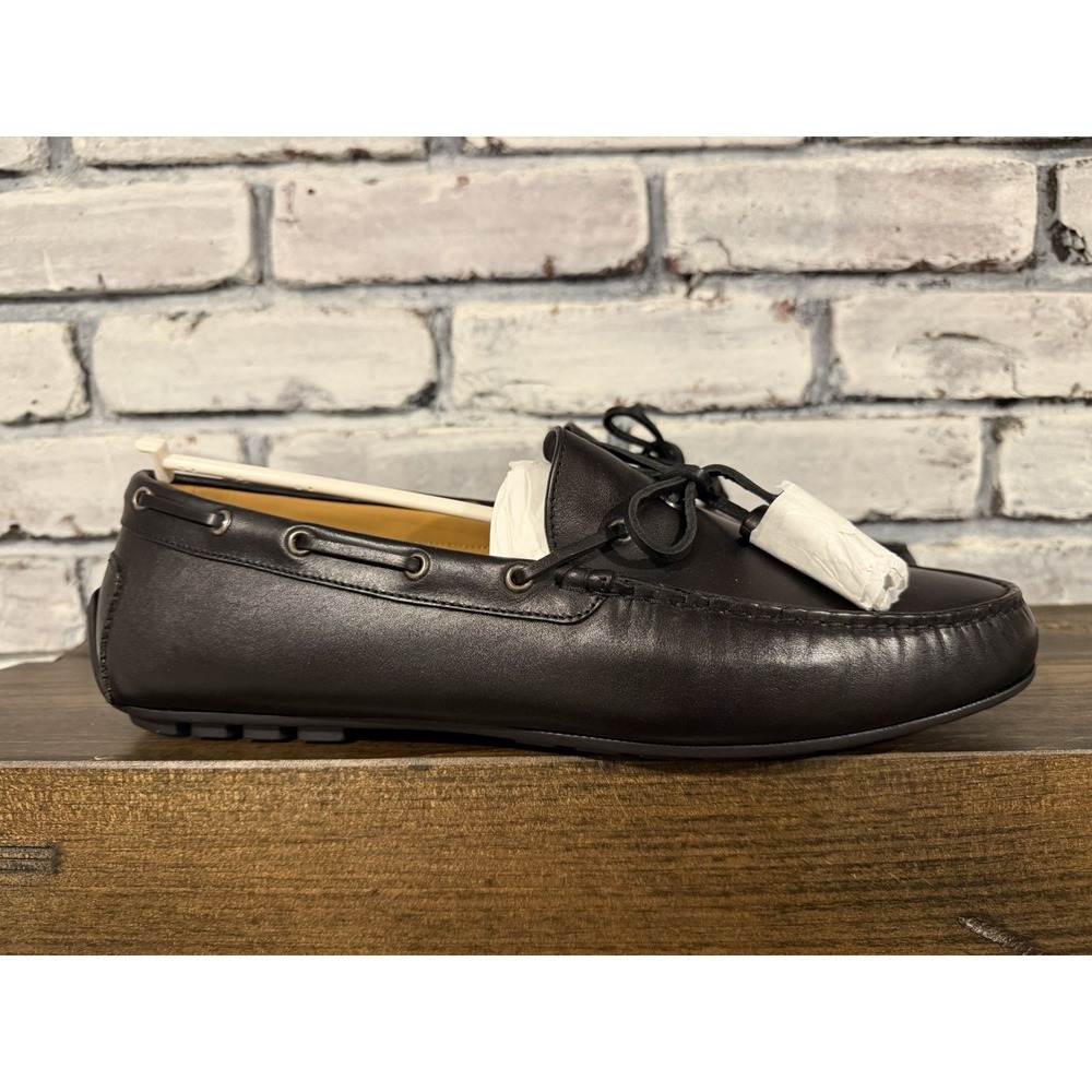 Ralph Lauren Purple Label Harold Tassel Loafer Men 13D Black Leather Shoe Italy